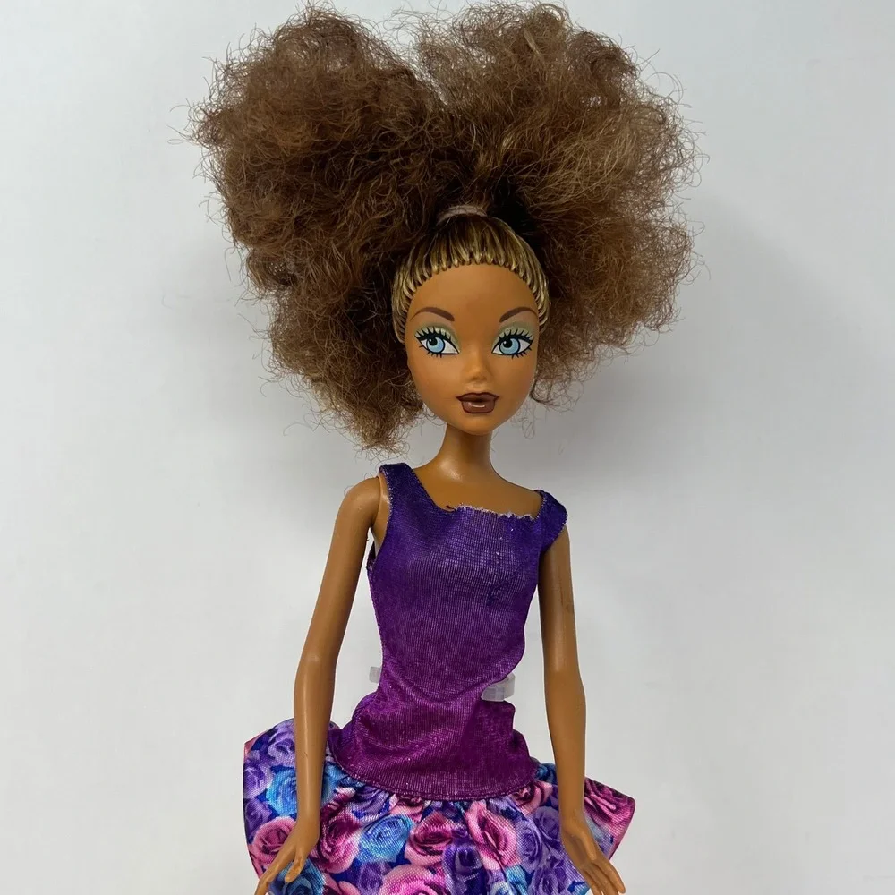 Barbie My Scene Madison‎ Doll 12 Inch Purple Floral Dress White Heels 1999